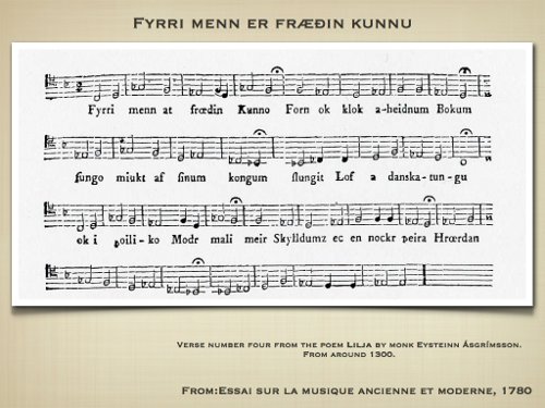 Sheet music for early Icelandic music
