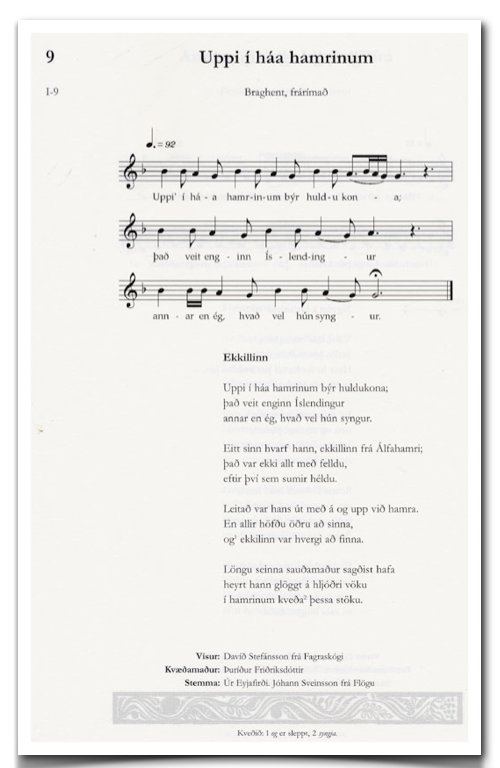Sheet music for Uppi í háa hamrinum
